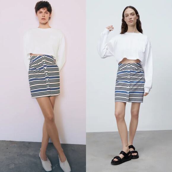 Zara CONTRAST DRESS WITH CUT-OUT DETAIL - Picture 1 of 15